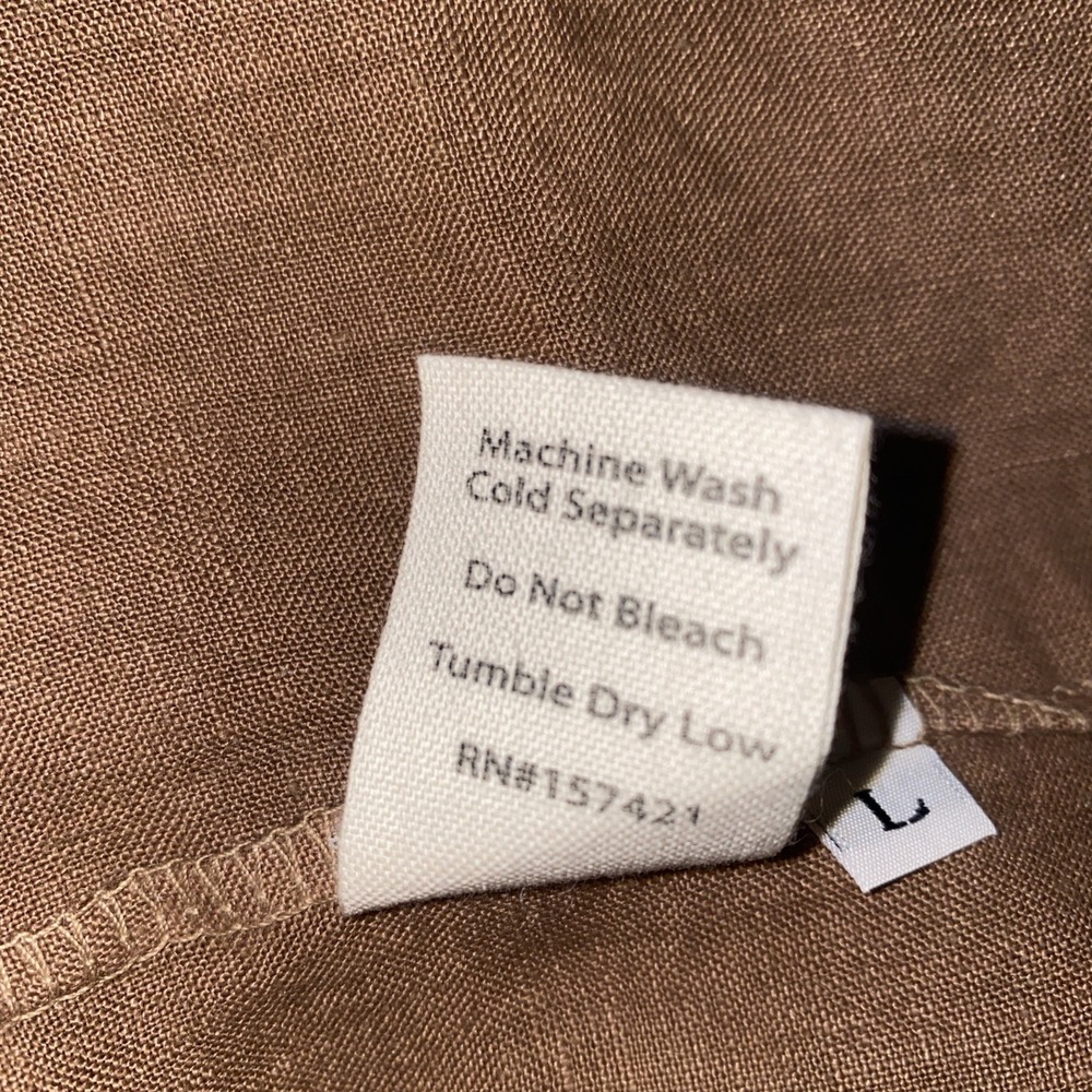 Filosofia 100% Linen Brown Top - Picture 12 of 12
